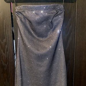 F21 Sequin Mini Strapless Dress